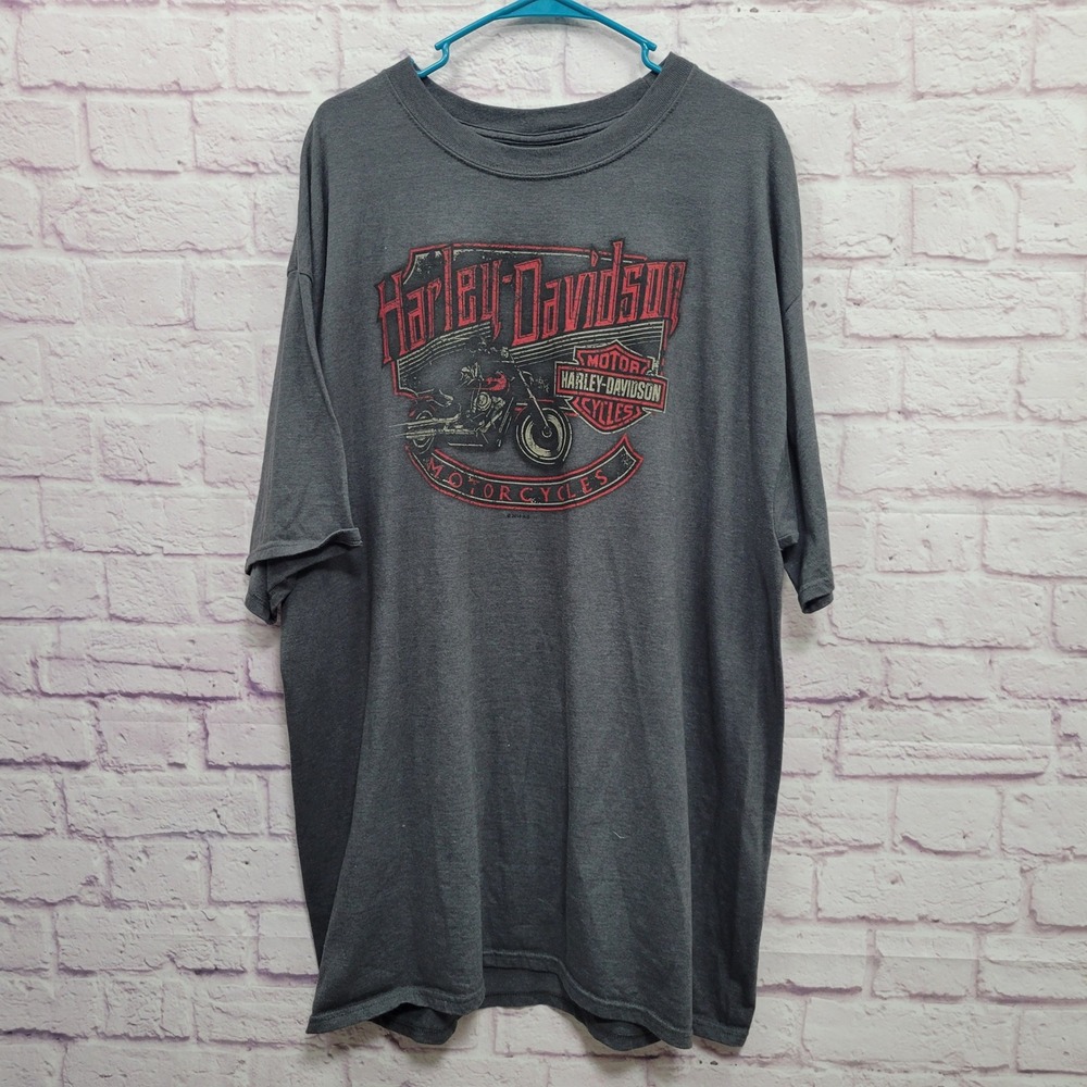 Harley Davidson Graphic Biker T-Shirt Mens 2XLT Loess Hills IA Streetwear Grunge